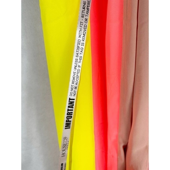 House of CB Margot Wide Leg Pants Size XS Yellow And Neon Coral - Picture 5 of 10